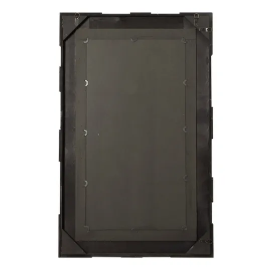 Kirkland's Home Brown And White Square Strips Wood Framed Mirror- Decorative Mirrors
