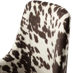 Kirkland's Home Brown And White Upholstered Cow Print Office Chair- Office Furniture