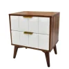 Kirkland's Home Brown And White Wood 2-Drawer Nightstand- Nightstands