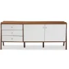 Kirkland's Home Brown And White Wood Mid-Century Modern Sideboard- Cabinets & Sideboards