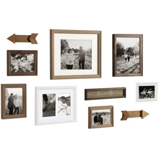 Kirkland's Home Brown Arrow 10-Pc. Gallery Wall Picture Frame Set- Gallery Wall Frames
