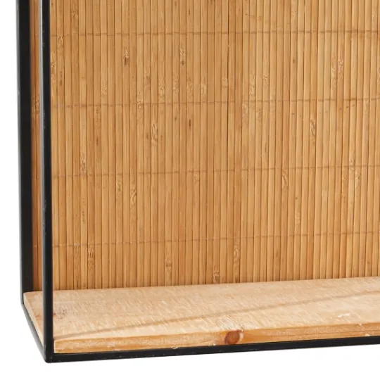 Kirkland's Home Brown Bamboo Arched Modern Wall Shelves, Set Of 2- Shelves