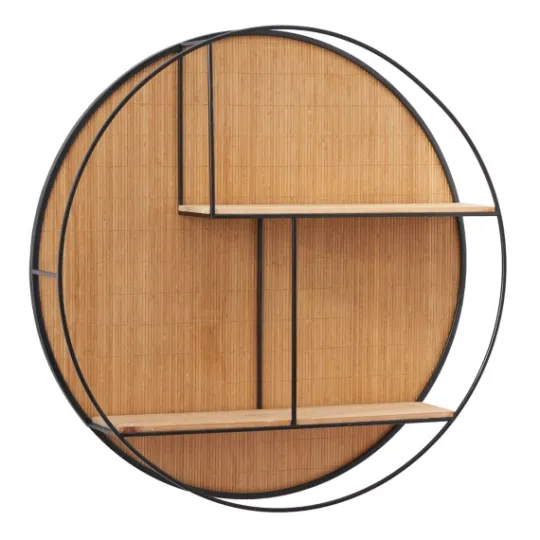 Kirkland's Home Brown Bamboo Modern Wall Shelf- Shelves