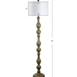 Kirkland's Home Brown Carved Spindle Floor Lamp- Floor Lamps