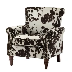 Kirkland's Home Brown Cow Print Upholstered Accent Chair- Accent Chairs