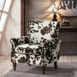 Kirkland's Home Brown Cow Print Upholstered Accent Chair- Accent Chairs