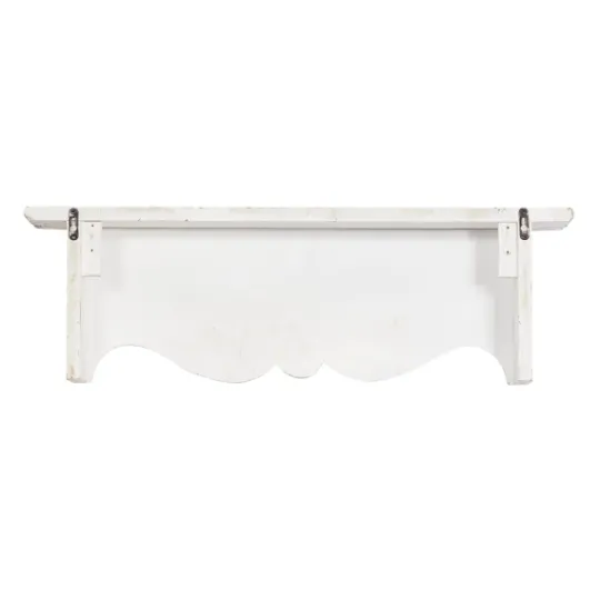 Kirkland's Home Brown Distressed Carved Wood Wall Shelf- Shelves