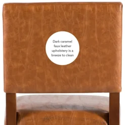 Kirkland's Home Brown Faux Leather Square Classic Counter Stool- Bar Stools & Counter Height Stools