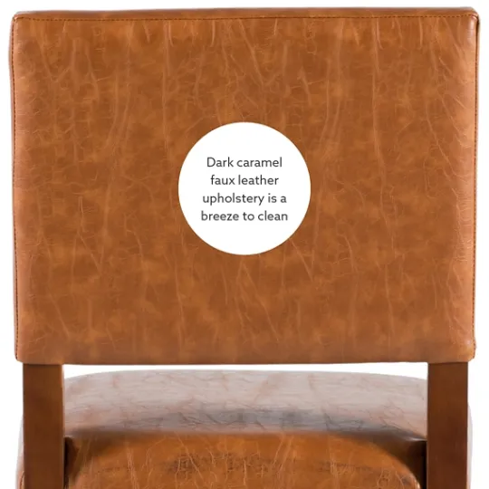 Kirkland's Home Brown Faux Leather Square Classic Counter Stool- Bar Stools & Counter Height Stools