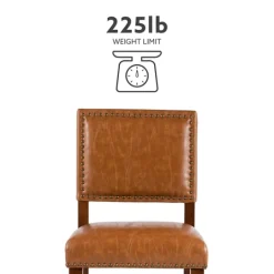 Kirkland's Home Brown Faux Leather Square Classic Counter Stool- Bar Stools & Counter Height Stools