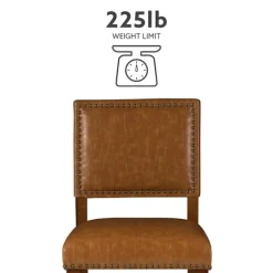 Kirkland's Home Brown Faux Leather Square Classic Bar Stool- Bar Stools & Counter Height Stools