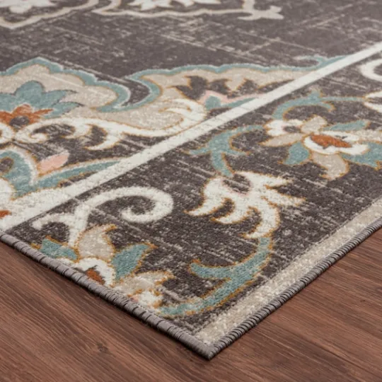 Kirkland's Home Brown Floral Medallion Outdoor Area Rug, 5X7- Outdoor Rugs