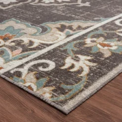 Kirkland's Home Brown Floral Medallion Outdoor Area Rug, 7X9- Outdoor Rugs