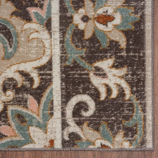 Kirkland's Home Brown Floral Medallion Outdoor Area Rug, 7X9- Outdoor Rugs