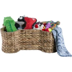 Kirkland's Home Brown Hyacinth Dog Bone Basket- Baskets & Boxes