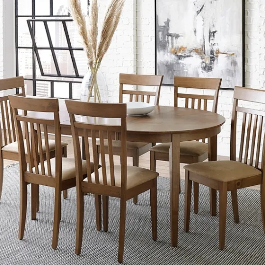 Kirkland's Home Brown Leaf Wooden Dining Table- Dining Tables