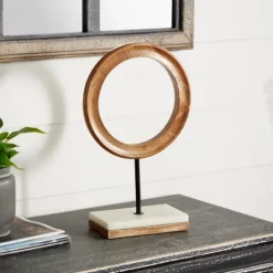 Kirkland's Home Brown Mango Wood Abstract Sculpture- Statues & Figurines