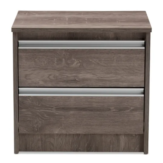 Kirkland's Home Brown Oak Wood Finish 2-Drawer Nightstand- Nightstands