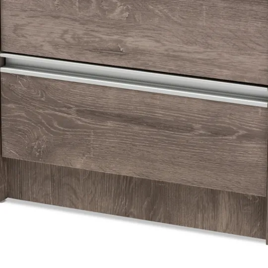 Kirkland's Home Brown Oak Wood Finish 2-Drawer Nightstand- Nightstands