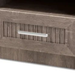 Kirkland's Home Brown Oak Wood Finish Open Shelf Nightstand- Nightstands