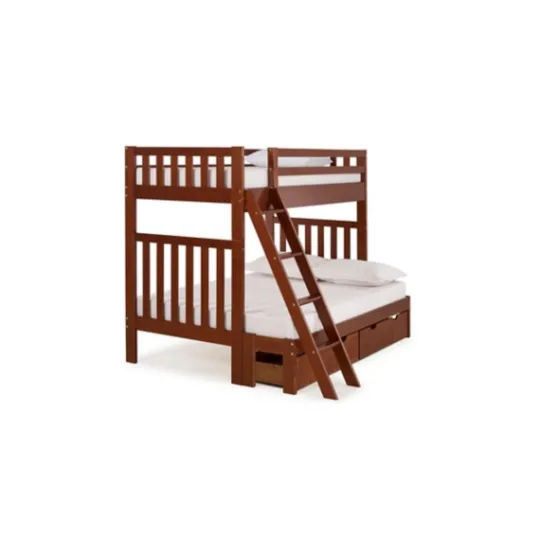 Kirkland's Home Brown Pine 2-Drawer Detachable Full/Twin Bunk Bed- Beds & Headboards