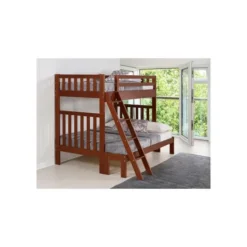 Kirkland's Home Brown Pine Wood Detachable Full And Twin Bunk Bed- Beds & Headboards