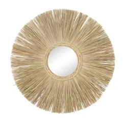 Kirkland's Home Brown Reed And Wood Wall Mirror- Decorative Mirrors