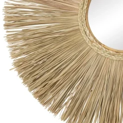 Kirkland's Home Brown Reed And Wood Wall Mirror- Decorative Mirrors