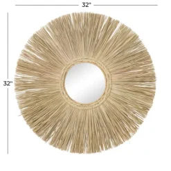 Kirkland's Home Brown Reed And Wood Wall Mirror- Decorative Mirrors