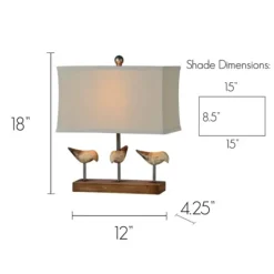 Kirkland's Home Brown Resin Birds Rec Gle Table Lamp- Table Lamps