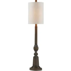 Kirkland's Home Brown Resin Traditional Candlestick Buffet Lamp- Buffet Lamps