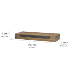 Kirkland's Home Brown Rustic Floating Wooden Shelf- Shelves