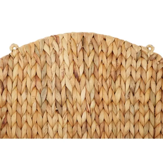 Kirkland's Home Brown Sea Grass Woven Round Wall Shelf- Shelves