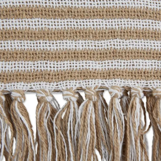 Kirkland's Home Brown Stone Square Stripes Throw- Blankets & Throws
