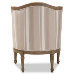 Kirkland's Home Brown Striped Upholstered Accent Chair- Accent Chairs