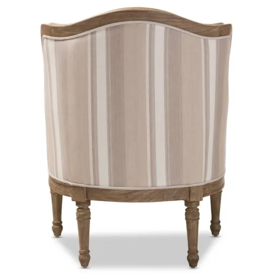 Kirkland's Home Brown Striped Upholstered Accent Chair- Accent Chairs