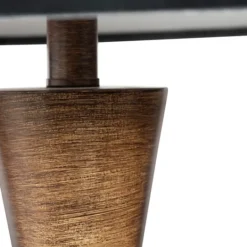Kirkland's Home Brown Tapered Base Velvet Shade Table Lamp- Table Lamps