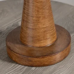 Kirkland's Home Brown Tapered Base Velvet Shade Table Lamp- Table Lamps