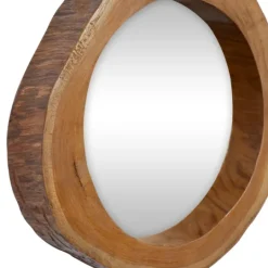Kirkland's Home Brown Teak Wood Frame Wall Mirrors, Set Of 4- Decorative Mirrors