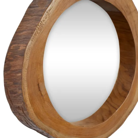 Kirkland's Home Brown Teak Wood Frame Wall Mirrors, Set Of 4- Decorative Mirrors