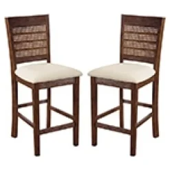 Kirkland's Home Brown Wilbur Cane Back Counter Stools, Set Of 2- Bar Stools & Counter Height Stools