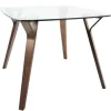 Kirkland's Home Brown Wood & Glass Midcentury Modern Dining Table- Dining Tables