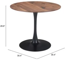 Kirkland's Home Brown Wood And Black Metal Bistro Dining Table- Dining Tables