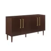 Kirkland's Home Brown Wood And Gold 4-Door Cabinet- Cabinets & Sideboards