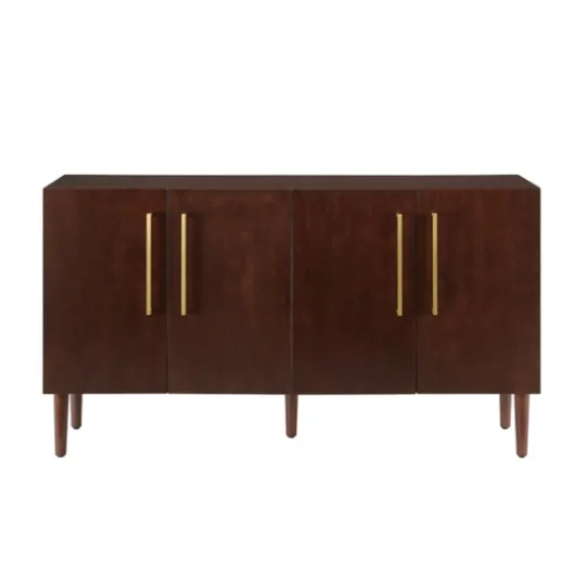 Kirkland's Home Brown Wood And Gold 4-Door Cabinet- Cabinets & Sideboards