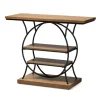 Kirkland's Home Brown Wood And Metal Circle Center Console Table- Console Tables