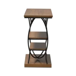 Kirkland's Home Brown Wood And Metal Circle Center Console Table- Console Tables