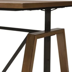 Kirkland's Home Brown Wood And Metal Linear Base Desk- Office Furniture