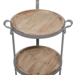 Kirkland's Home Brown Wood And Metal 3-Tier Side Table- Accent & End Tables