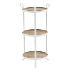 Kirkland's Home Brown Wood And Metal 3-Tier Side Table- Accent & End Tables